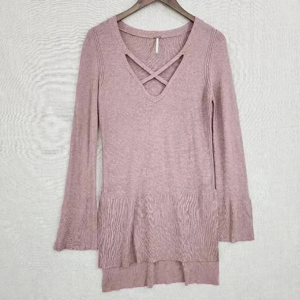 Free People Cutout Keyhole Pullover Sweater Women's S 7054C